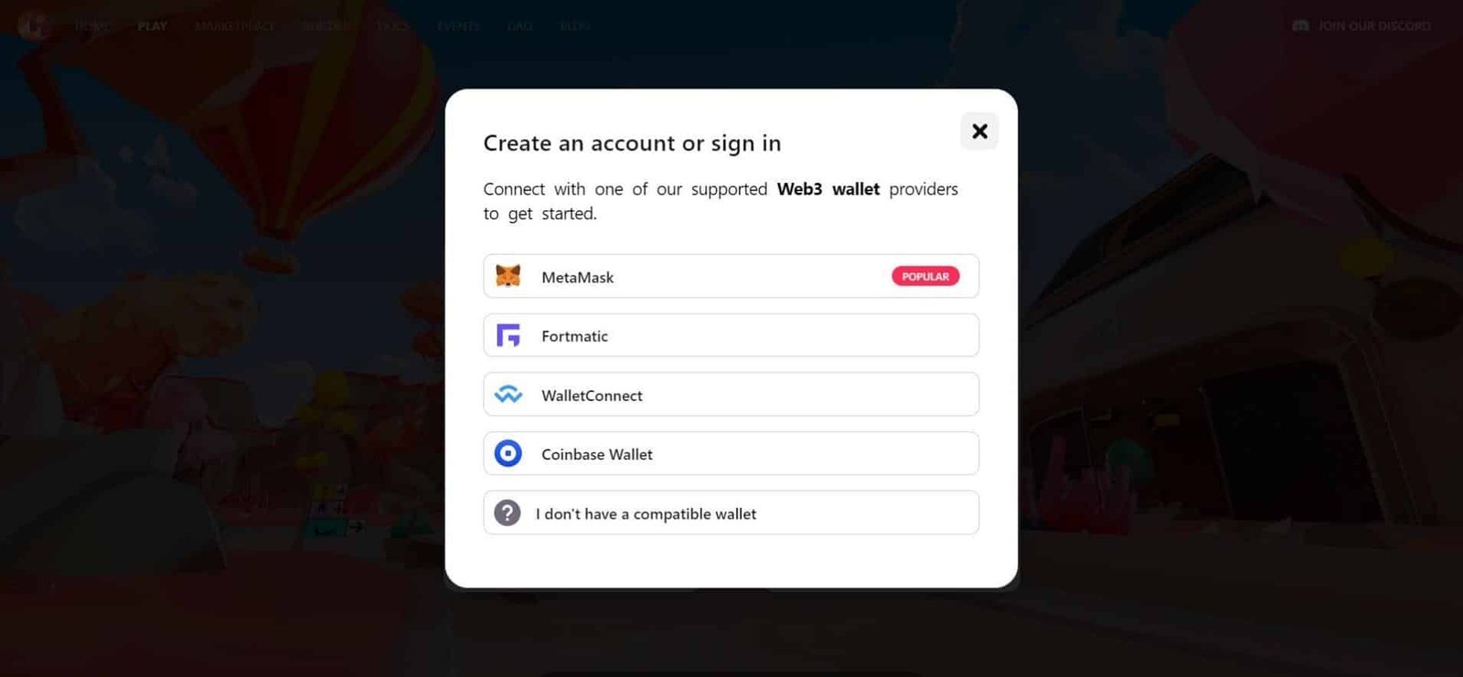 Metaverse Account erstellen